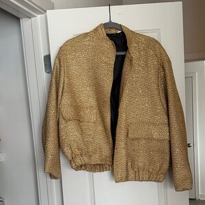 Gold Sequin Bomber Jacket